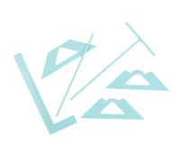 Craftelier - Kit Reglas y Escuadras de Encuadernación | Herramientas Básicas para Proyectos de Scrapbooking, Manualidades y Encuadernación | Incluye Regla en L, Regla en T y Escuadras | Color Turquesa