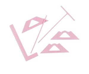 Craftelier - Kit Reglas y Escuadras de Encuadernación | Herramientas Básicas para Proyectos de Scrapbooking, Manualidades y Encuadernación | Incluye Regla en L, Regla en T y Escuadras | Color Rosa