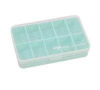 Craftelier - Mini Caja de Organización con 10 Compartimentos para Materiales de Scrapbooking y Manualidades | Dimensiones 14,6 x 9,1 x 3,2 cm (5.75" x 3.6" x 1.25") - Color Turquesa