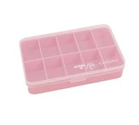 Craftelier - Mini Caja de Organización con 10 Compartimentos para Materiales de Scrapbooking y Manualidades | Dimensiones 14,6 x 9,1 x 3,2 cm (5.75" x 3.6" x 1.25") - Color Rosa