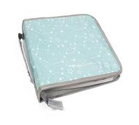 Craftelier - Organizador para Sellos y Troqueles | Sistema de 2 Anillas D-Ring para Fundas de 6" x 8" | Tamaño 25,5 x 25,5 x 7 cm (10" x 10" x 2.75") - Color Turquesa con Estampado de Constelaciones