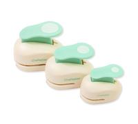 Craftelier - Pack de 3 Perforadoras de Círculos de Palanca a Presión, Diámetros 3/8”, 5/8” y 1”, Aptas para Papel y Cartulina, Ideales para Manualidades, Tarjetería y Scrapbooking