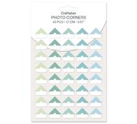 Craftelier - Pack de 40 Esquineras Autoadhesivas | Ideales para Colocar, Decorar y Proteger Fotografías | Libres de Ácidos y Ligninas | Tamaño Aproximado 1,7 cm (0.67") - Color Mint Rainbow