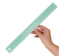 Craftelier - Regla Metálica de 30 cm (12") | Color Turquesa con los Números en Blanco | Base de Corcho y Fabricada en Acero Inoxidable - Medidas en Centímetros y en Pulgadas