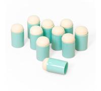 Craftelier - Set de 10 Esponjas con Forma de Dedal para Entintar, Mezclar, Aplicar y Difuminar Tintas de Colores | Tamaño Ø 1,7 cm y Tamaño del Dedal 2,8 cm x 1.7 cm | Color Turquesa y Blanco