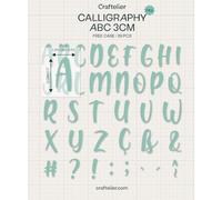 Craftelier - Set de 10 Troqueles de Letras Mayúsculas Caligrafía y Símbolos para Proyectos de Scrapbooking y Manualidades | Compatible con Múltiples Máquinas de Troquelado | Tamaño Aprox. 3 cm