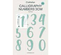 Craftelier - Set de 10 Troqueles de Números Caligrafía para Proyectos de Tarjetería, Scrapbooking y Manualidades | Compatible con Múltiples Máquinas de Troquelado y Materiales | Tamaño Aprox. 3 cm