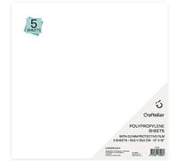 Craftelier - Set de 5 Hojas de Polipropileno Translúcido y Resistente | Portadas Planners, Agendas, Álbumes o Separadores | Efecto Escarchado con Film Protector | Tamaño: 30,5 x 30,5 cm (12" x 12")