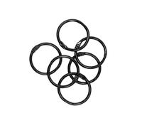 Craftelier - Set de 6 Anillas Metálicas Tipo Ring para Encuadernar Ideales para Scrapbooking y Manualidades | Anillos para Álbumes, Cuadernos, Planners o Agendas | Tamaño Ø 30 mm - Color Negro