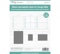 Craftelier - Set de 6 Fundas de Plástico Transparentes con Compartimentos de Diferentes Tamaños y 14 Hojas Magnéticas Negras | Compatibles con Organizador de Sellos y Troqueles | Tamaño Aprox. 6" x 8"