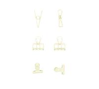 Craftelier - Set de 6 Pinzas Metálicas con 3 Tamaños y 3 Diseños Distintos | Sujeción para Materiales de Scrapbooking y Manualidades | Dimensiones Aprox. 1 x 5,5 cm, 3 x 4 cm, 3 x 3 cm - Verde Menta