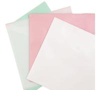 Craftelier - Sobres de Plástico con Cierre de Velcro para Organizar Materiales y Accesorios de Scrapbooking y Manualidades | Incluye 12 Sobres de 4 colores | Tamaño 32,9 x 32,9 cm (12,9" x 12,9")