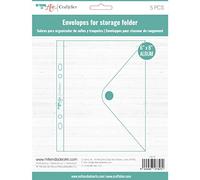 Craftelier - Sobres Transparentes de Plástico con Cierre de Velcro | Compatibles con el Estuche Organizador de Sellos y Troqueles | Incluye 5 Sobres de Tamaño Aprox. 6" x 8" (15,24 x 20,32 cm)