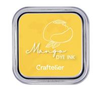 Craftelier - Tampón de Tinta con Base al Agua | Caja Metálica con Cierre Fuerte | Sellos Acrílicos o Caucho y Superficies Porosas | Tamaño Tampon: 4 x 4 cm - Tamaño Caja: 6,3 x 6,3 cm | Color: Mango
