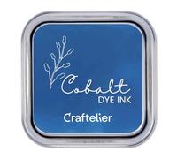 Craftelier - Tampón de Tinta con Base al Agua | Caja Metálica con Cierre Fuerte | Sellos Acrílicos o Caucho y Superficies Porosas | Tamaño Tampon: 4 x 4 cm - Tamaño Caja: 6,3 x 6,3 cm | Color: Cobalt