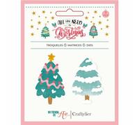 Craftelier - Troquel con Forma de Árboles de Navidad de la Colección "All You Need Is Christmas" | Compatible con Diversas Máquinas de Troquelado | Tamaño Aproximado 4,07 x 5,15 cm (1,60" x 2,02")