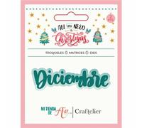 Craftelier - Troquel con Forma de la Palabra Diciembre de la Colección "All You Need Is Christmas" | Compatible con Diversas Máquinas de Troquelado | Tamaño Aproximado 7,06 x 1,80 cm (2,77" x 0,70")