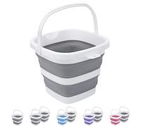 Craftend Cubo Plegable, 5 litros, Cubos pequeños de Limpieza para fregona para el hogar, al Aire Libre, bañera de plástico Plegable, portátil, Camping, Playa, Arena, Agua, Cubo Cuadrado para Ahorrar