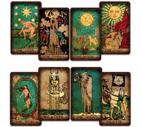 CRAFTERIAN Bright Tarot Cards Deck, 78 Tarot Deck, Original Tarot Cards for Beginners and Experts with Guide Book and Gift Bag, Fortune Telling Game, Divination Tools for All Skill Levels