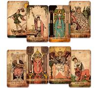 CRAFTERIAN Juego de Tarot Clásico - 78 Cartas Clásicas con Borde Dorado y Libro Guía - Perfecto para Principiantes - Baraja Ligera Elegante y Manual Completo - Experiencia de Tarot Auténtica.