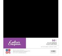 Crafter's Companion Crafter's Companion-30.5 x 30.5 cm - Paquete de tarjetas negras lisas incluye 50 hojas, 30.5 x 30.5 cm