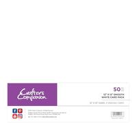 Crafter's Companion Crafter's Companion-Paquete de tarjetas blancas lisas de 30,5 x 30,5 cm, incluye 50 hojas, 30,5 x 30,5 cm