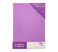 Crafters Companion - Juego de 10 tarjetas con purpurina, color lila