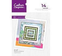 Crafter's Companion Juego de troqueles de metal para manualidades - Cuadrado - Incluye 14 troqueles de metal - El tamaño más grande es de 4 x 4 pulgadas