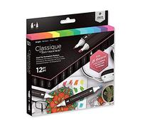 Crafter's Companion Spectrum Noir Classique Crear Alcohol Marcador Dual Plumilla Plumas Set Brillante Paquete de 12, Bright, Tamaño Único