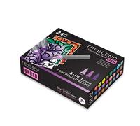 Crafter's Companion Spectrum Noir Triblend - Marcadores de alcohol con punta de pincel, paquete de 24 unidades, colección única 3 en 1, efecto de sombra mezclable, colección extendida (72 colores en