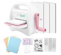 CraftGenes Mini máquina de troquelado y grabado en relieve con kit de inicio, ranura de alimentación de 8,5 cm para papel de 7,6 cm, incluye 24 accesorios para manualidades, fabricación de tarjetas y