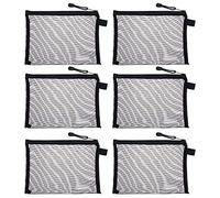 CRAFTHROU 10 Bolsas de Malla de Nylon Negro Cremallera, Neceser de Viaje Transparente Que Evita la Caída de Objetos, Organizador Práctico para Cosméticos y Lápices