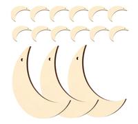 CRAFTHROU 15 Piezas de Madera en Blanco Forma de Luna para Manualidades, Estilo Rústico Versátil y Proyectos de Bricolaje para Colgar la Pared