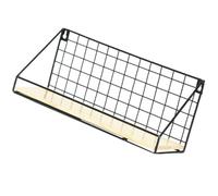 CRAFTHROU 1pieza Estante de Pared de Hierro Forjado con Diseño Creativo Taladro para Cocina Dormitorio o Baño Negro Gran para Organizar Revistas Plantas y Objetos Decorativos