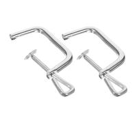 CRAFTHROU 2 Piezas Clip de Fijación para Máquina Manual de Pasta, Abrazadera de Aleación de Hierro Color Plata, Fácil de Limpiar para Cocinas y Pequeños Negocios