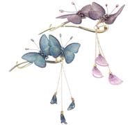 CRAFTHROU 2 Piezas Pinzas Pelo Bordado Doble Insecto, Estructura Resistente y Antideslizante, Accesorios Retro para Mujer Vida Diaria y Ocasiones Obsequios