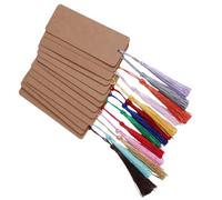 CRAFTHROU 30 Marcadores de Papel Marrón Hechos a Mano para Libros Borlas, Aptos para Pintar y Teñir, Ideales para Graduados y Lectores en Cumpleaños