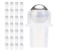 CRAFTHROU 30 Piezas de Bolas Transparentes de Plástico con 16 Dientes para Roll On, Recargables, Pequeñas y Ligeras, Ideales para Aceites Labiales y Perfumes en Viaje o Casa