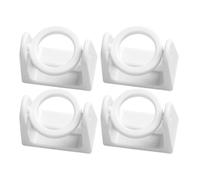 CRAFTHROU 4 Piezas Soportes de Varilla Multifunción de ABS Blanco | Diseño y Protección de Pared y Rotación 360 Grados, de Anillo Flexible para Superficie Lisa