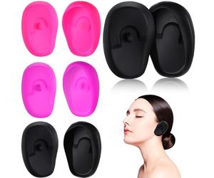CRAFTHROU 4pares Protectores de Silicona para Oídos Resistentes al Agua Calor Cubiertas Impermeables para Peluquería y Baño Suaves y Duraderas para Tintes y Cuidado Facial
