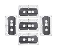 CRAFTHROU 5 Casetes de Audio Vírgenes Grabables de 30 Minutos Estuche Duro Transparente de Plástico, Tamaño Portátil y Estilo Retro para Grabación y Discursos