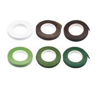 CRAFTHROU 6 Rollos de Cinta Floral Verde para Flores, Papel Resistente para Decoración y Envoltorio de Ramos, Adecuado para Bricolaje y Arreglos