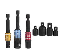 CRAFTHROU 7 Piezas Adaptadores de Vaso para Taladro y Destornillador Acero Resistente con Extensión para Herramientas Manuales y Neumáticas Incluye Muelle para Fijación Segura Térmico