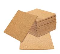 CRAFTHROU 80 Piezas Posavasos Adhesivos de Corcho Autoadhesivos de 2mm Superficie para Escribir y Forma Regular, Almohadillas de Corcho para Oficina y Pared