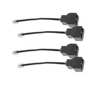 CRAFTHROU Adaptador Divisor Telefónico Rj11 de 4 Piezas 4 Núcleos, Material Abs y Cobre, Transmisión Estable y Diseño Portátil para Línea 6p4c