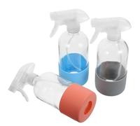 CRAFTHROU Botellas de Spray de Vidrio Reutilizables Paquete de 3 de 500ml con Base de Silicona Antideslizante con Pulverizador Recargable Prueba de Fugas para Uso Hogar
