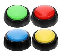 CRAFTHROU Botones Interactivos para Perros Cachorros Reproducción Clara y Resistente al Desgaste, 4 Piezas de Abs para Entrenamiento en Casa y Comunicación Efectiva Color Color Aleatorio