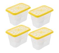 CRAFTHROU Caja para Absorbedor de Humedad Reutilizable de Plástico Amarillo Soporte para Absorbente de Humedad, Contenedores Vacíos Portátiles para Uso en Armarios y Hogar, Paquete de 4
