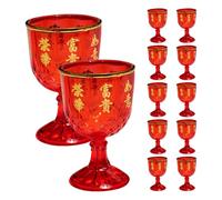 CRAFTHROU Copas de Plástico Rojas para Vino 40ml, Set de 12 Unidades para Bodas y Fiestas, Copas Pequeñas para Beber Vino, Tazas Decorativas para Recepción y Celebración