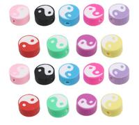 CRAFTHROU Cuentas Collares y de Cerámica para de hacer 100 Tai Chi Yin Yang Pulseras DIY Brillo, Ideales Creación Artesanal Joyería